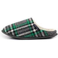 Weird Fish Men's Jensen Check Borg Lined Slippers in Grey | Size: Small