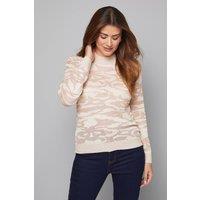 Wallis Women's Floral Leaf Jumper in Neutral | Size: Small