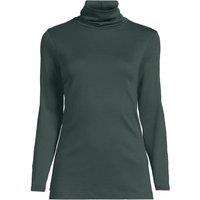 Lands' End Women's Shaped Supima Long Sleeve Roll Neck in Bottle Green | Size: 10-12