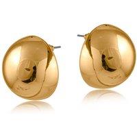 BIG METAL LONDON Women's SAM ROUND DOME STUD EARRINGS in Gold | Size: 2 cm