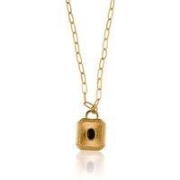 BIG METAL LONDON Women's LOLA PADLOCK CHARM NECKLACE in Gold | Size: 18 cm