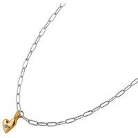 BIG METAL LONDON Women's FIDELIA SMALL HEART DELICATE NECKLACE in Silver | Size: 18 cm