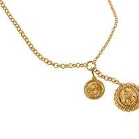 BIG METAL LONDON Women's DIMITRA DUAL CHARM CHAIN NECKLACE in Gold | Size: 20 cm