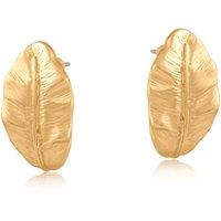 BIG METAL LONDON Women's FREYA LEAF EARRINGS in Gold | Size: 2 cm
