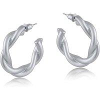 BIG METAL LONDON Women's FREYA TWISTED ROPE EARRINGS in Silver | Size: 3 cm