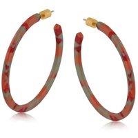 BIG METAL LONDON Women's HORTENSE RESIN STATEMENT HOOP EARRINGS in Orange | Size: 5 cm