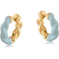 BIG METAL LONDON Women's SARAH ROPE TWO TONE EARRINGS in Blue | Size: 2 cm