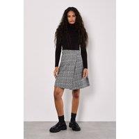 Apricot Women's Ribbed Knit Check Skirt Mini Dress in Black | Size: 16