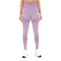 Smart Living Women's Seamless Ribbed Marl Leggings - Flexible, Non-See-Through Activewear in Purple | Size: XL