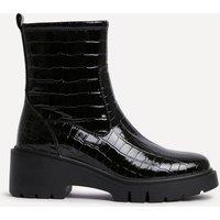 Linzi Women's Limited Black Faux Croc Leather Ankle Boot | Size: 4-Standard Fit