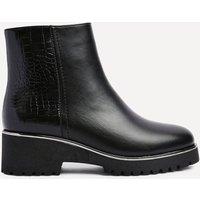 Linzi Women's Navigate Black Croc Mix Wedge Ankle Boot | Size: 8-Standard Fit