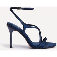 Linzi Women's Taliya Navy Satin Strappy Stiletto Heels | Size: 4-Standard Fit