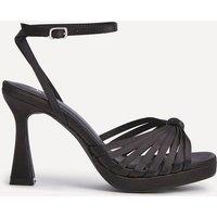Linzi Women's Socialite Black Satin Platform Heels | Size: 5-Standard Fit