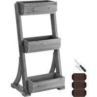 tectake Vertical Planter Flora in Grey