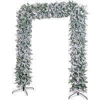Samuel Alexander 8ft Single Door Flocked Christmas Tree Flat Top Arch with 2000 Tips in White