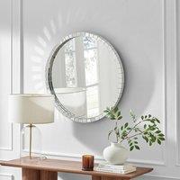 FurnitureboxUK Disco Medium Glam Round Wall Mirror in Clear