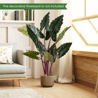 Costway Artificial Rainbow Taro Tree 160cm Tall Fake Pre-potted Plant in Green