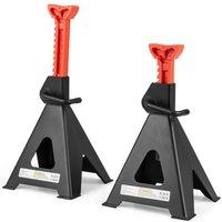 Gymax 2 Pack 12 Ton (26, 400 lbs) Heavy-Duty Car Jack Pair Jack Stands in Black
