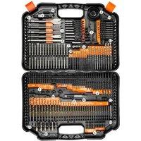 VOGREX 246pc HSS Drill Bit Set with Screwdriver Bits, Storage Case in Black