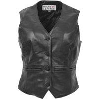 House of Leather Women's Womens Real Leather Waistcoat Rita in Black | Size: 18