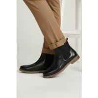 Silver Street London Men's Mount Premium Leather Chelsea Boots in Black | Size: 7