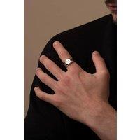 Outrage London Men's Silver Personalised Circle Signet Ring | Size: 11