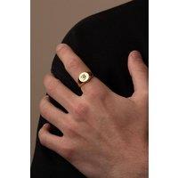 Outrage London Men's 18K Gold Personalised Circle Signet Ring | Size: 10