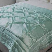 Voltico Buttoned Bedspread 140200cm - Teal/Plum/Natural/Silver in Teal | Size: EU Double