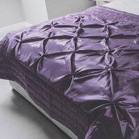 Voltico Buttoned Bedspread 140200cm - Teal/Plum/Natural/Silver in Plum | Size: EU Double