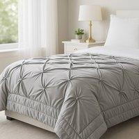Voltico Buttoned Bedspread 140200cm - Teal/Plum/Natural/Silver in Silver | Size: EU Double