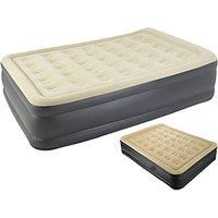 Trendi Double High Inflatable Air Mattress with Built-In Pump in Beige