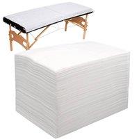 VOGREX 100Pcs Disposable Spa Massage Table Sheets, Non-woven White