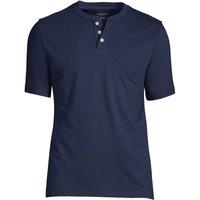 Lands' End Men's Super-T Henley Short Sleeve T-shirt in Dark Navy | Size: XL