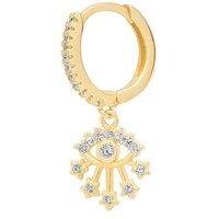 Spero London Women's Fine 14ct Solid Gold Evil Eye Drop Single Earring