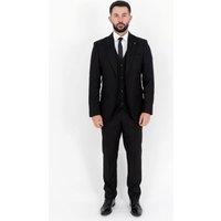 V2 Classic Men's Thomas Three Piece Black Suit | Size: 38R