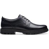 Clarks Men's Batcombe Tie Black Leather Derby Shoes, Lace Up | Size: 6-Standard Fit