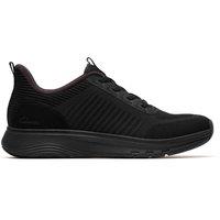Clarks Men's Motion Trek LT Black Knit Trainers, Lace Up | Size: 10.5-Standard Fit