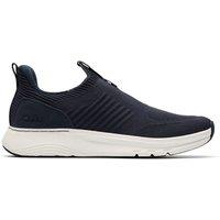 Clarks Men's Motion Trek IN Navy Knit Trainers, Lace Up in Blue | Size: 6-Standard Fit