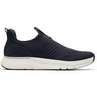 Clarks Men's Motion Trek IN Navy Knit Trainers, Lace Up in Blue | Size: 9.5-Standard Fit
