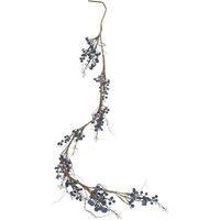VFM e-Store Christmas Snow & Berries Garland Decoration 130cm x 12cm Blue X 1 | Size: 130 cm x 12 cm