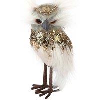 VFM e-Store Christmas Velvet Owl Decoration 15cm x 9cm Green X 1 | Size: 15 cm x 9 cm