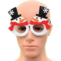 Shatchi Novelty Glitter White Snowman Christmas Glasses Christmas Party Props Photo Booth Accessories Stocking Fillers