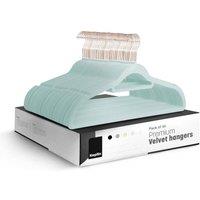 Keplin Velvet Hangers, Non-Slip Clothes Hangers with Tie Bar, 50 Pack in Mint | Size: 50 Pieces
