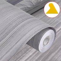 EONLION Kitchen & Bathroom Lino Grey Wood Effect Waterproof Vinyl