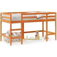 Berkfield Home Kids' Loft Bed without Mattress with Ladder Wax Brown 80x200 cm