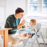 Dekko Baby High Chair 4-in-1 Safe Feeding Foldable Adjustable Toddler Table in Grey