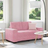 Berkfield Home Pink Velvet Loveseat Sofa 120 cm