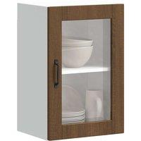 Berkfield Home Kitchen Wall Cabinet with Glass DoorPorto Brown Oak