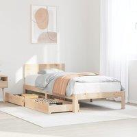Berkfield Home Bed Frame with Drawers without Mattress 90x190 cm Single in Brown