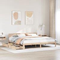 Berkfield Home Bed Frame with Drawers without Mattress 180x200 cm Super King in Brown